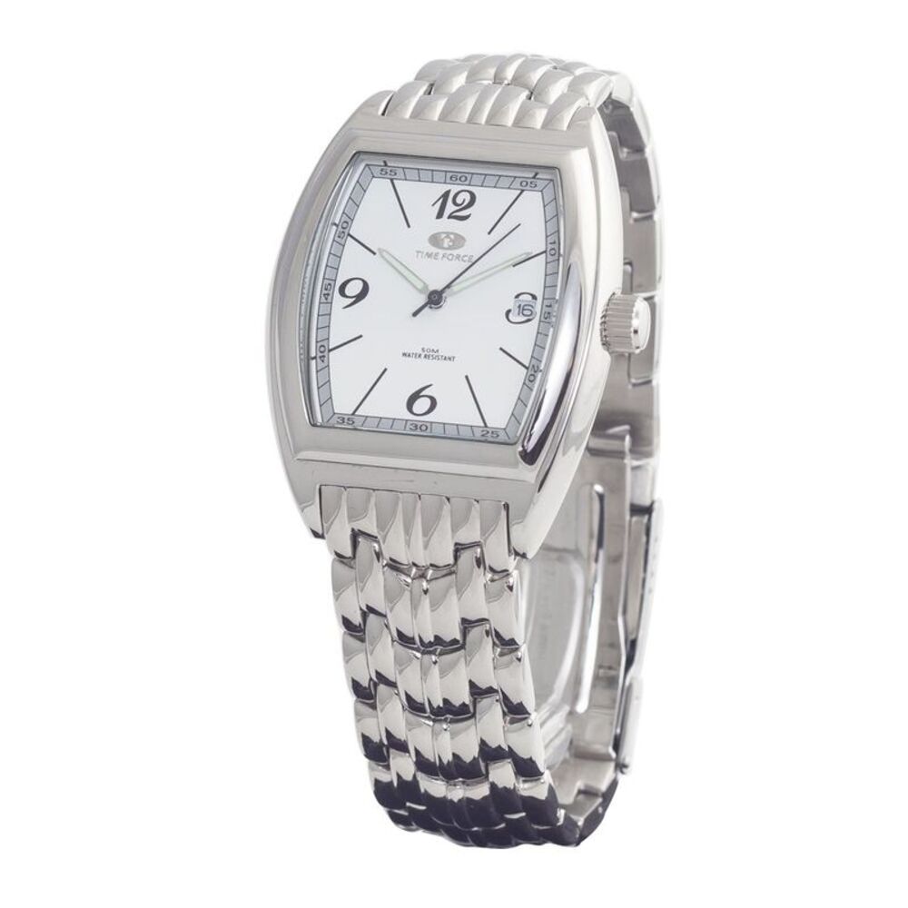 Time Force Wristwatch Water Resistant Analog Men Silver Watches